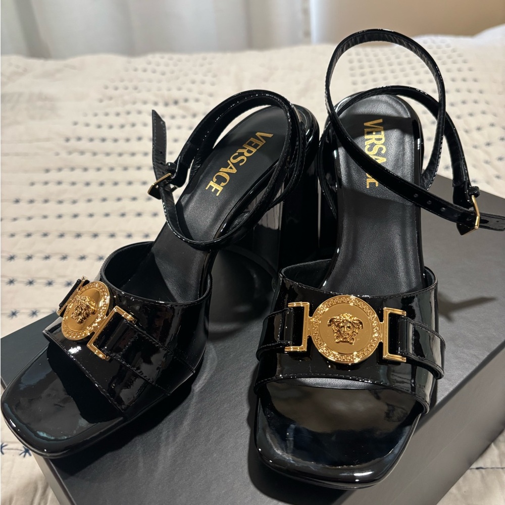 Versace Black and Gold Women's Heels